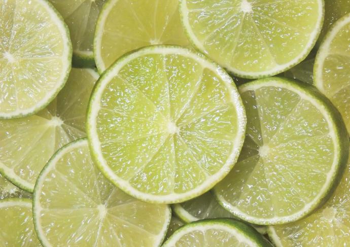 Limettenscheiben in Großaufnahme