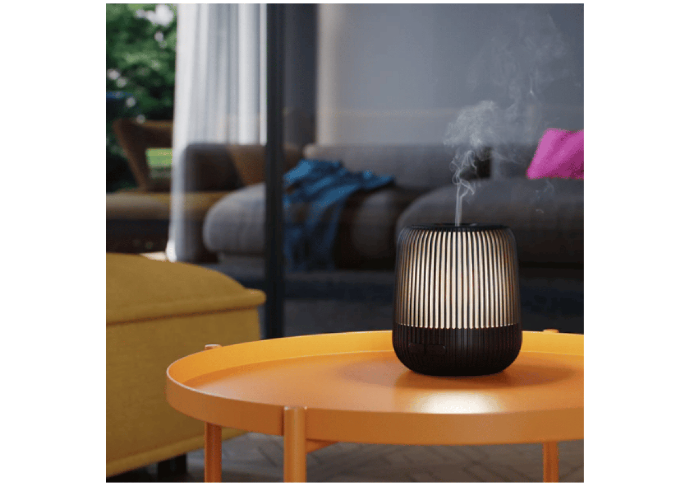 Diffuseur Pop Pranarôm posé sur une table de salon