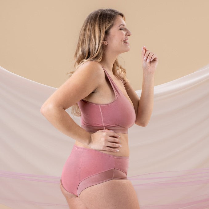 Culotte Menstruelle Taille Haute - Montana - Rose