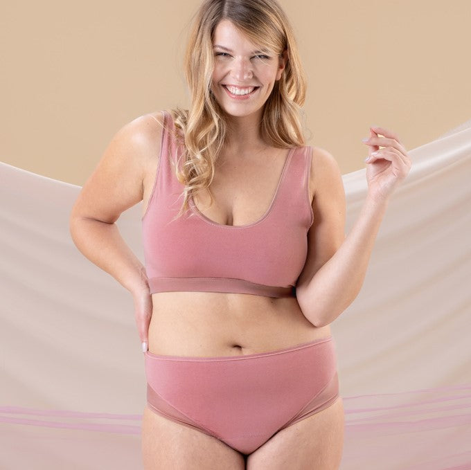 Culotte Menstruelle Taille Haute - Montana - Rose