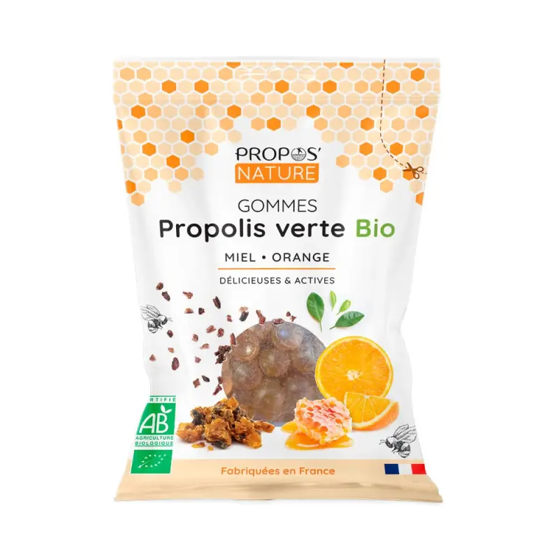 Gommes Propolis verte, miel orange - bio