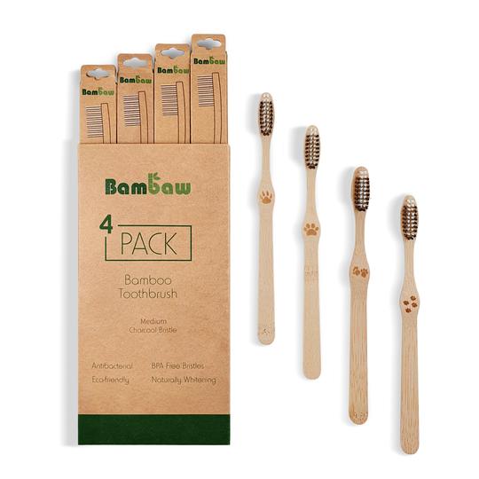 Bamboe Tandenborstels (pak van 4) - Bio