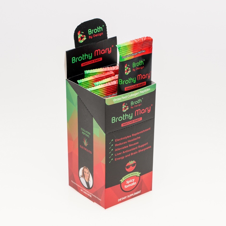 Brothy Mary Bone Broth - Tomato Spice Flavor - 7 packets