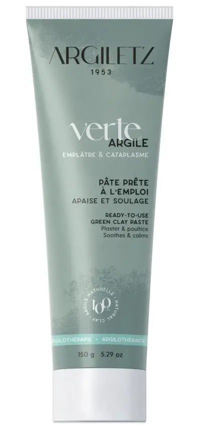 Pâte d'argile verte en tube